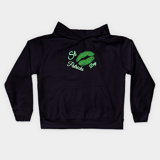 St Patricks Day kiss Kids Hoodie by TTL